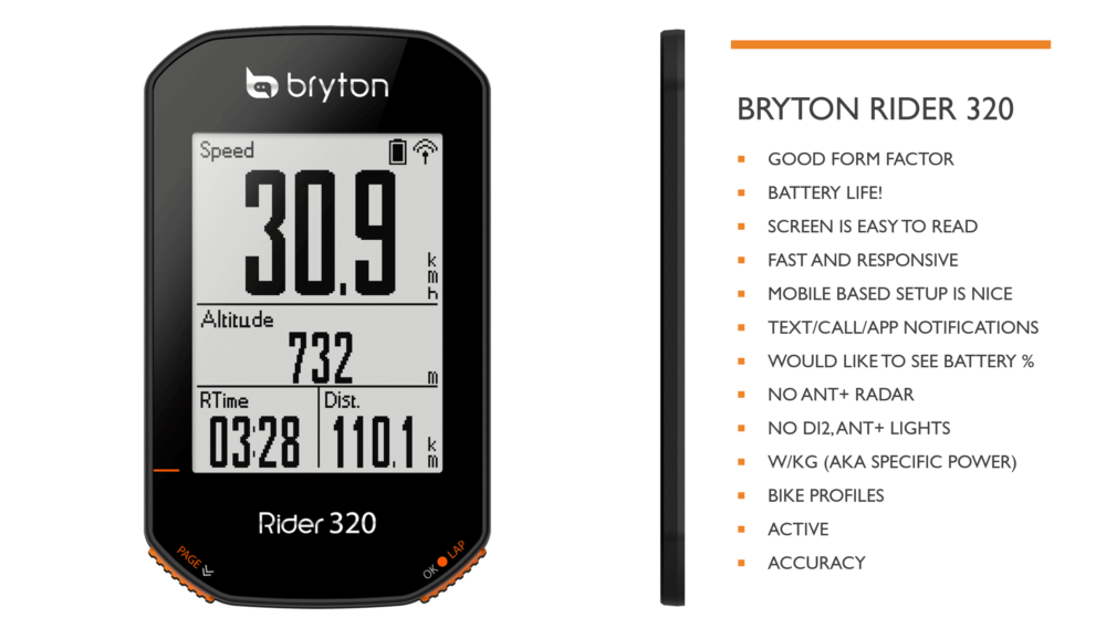 Bryton Rider 320 Cycling Computer Mamilian