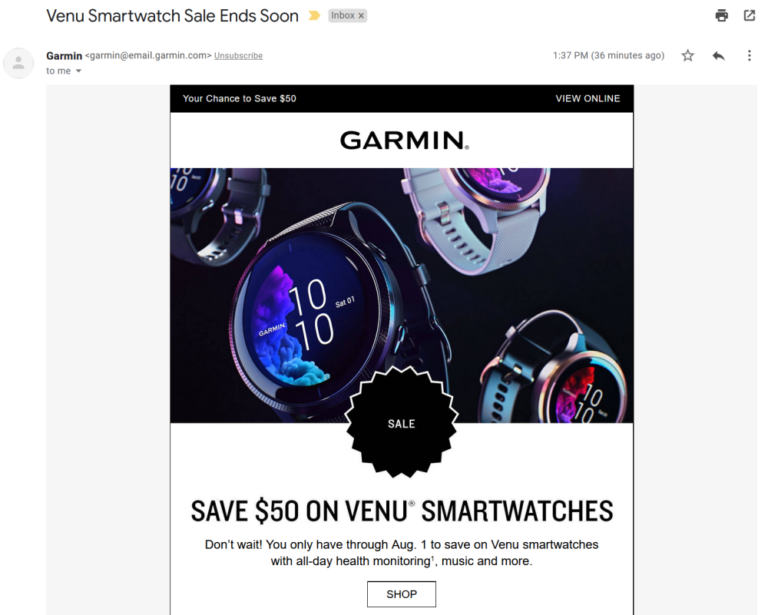 Garmin Email Maybe wait a bit for the marketing emails, Garmin. - Mamilian
