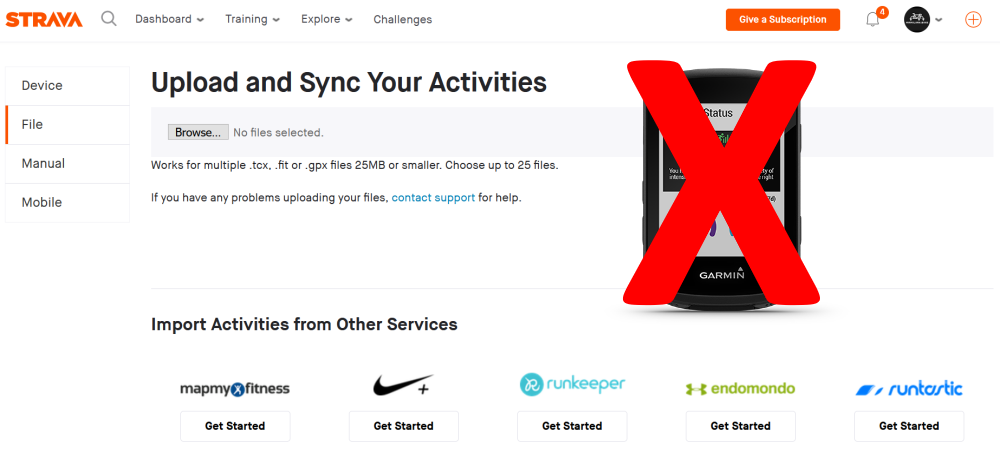 Manually Upload Garmin to Strava - Mamilian